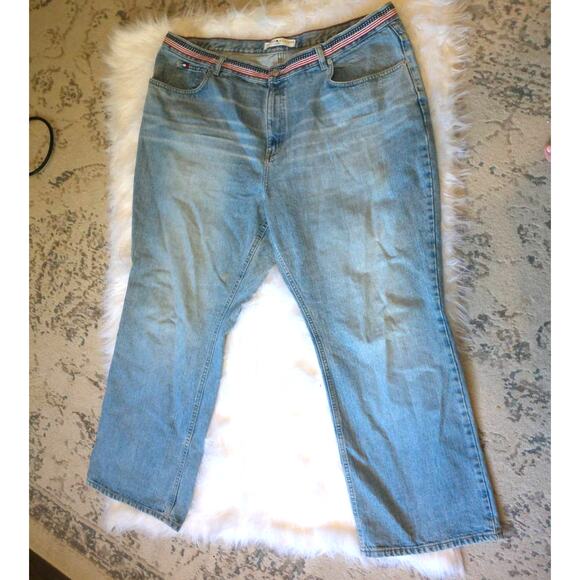 Tommy Hilfiger Womens High Waisted Patriotic Waist Jeans Size 22 - Picture 1 of 10